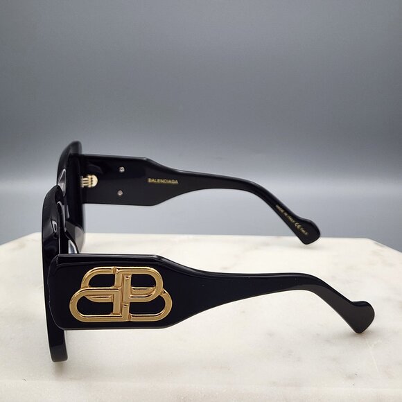 BALENCIAGA BB0069S 001 Women\'s Black Oversized Square Sunglasses 53-23 145 main image 9